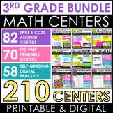 3rd Grade Math Centers - with Printable and Digital Math A