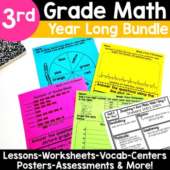 3rd Grade Math Centers Year Long Bundle