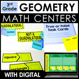 3rd Grade Math Centers - Geometry Activities with Digital 