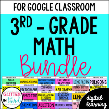 Preview of 3rd Grade Math Centers Google Classroom Digital Resources 