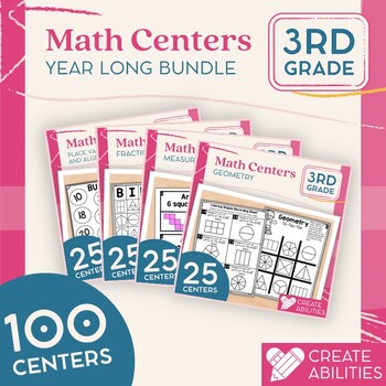 3rd Grade Math Centers Year Long Bundle