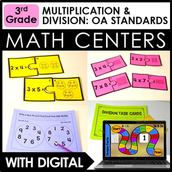 Preview of 3rd Grade Math Centers - Multiplication & Division Digital Math Activities