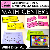 3rd Grade Math Centers - Multiplication & Division Digital