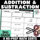3rd Grade Math Centers: Review Addition & Subtraction Inte