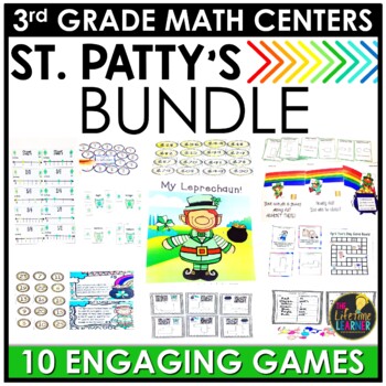 Preview of 3rd Grade Math Centers | St. Patrick's Day Math Games