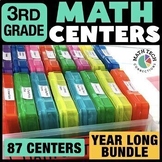 3rd Grade Math Centers Task Cards Bundle | Games | Math Review Activities