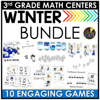 Preview of 3rd Grade Math Centers | Winter Math Games
