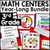 3rd Grade Math Centers Year-Long Growing Bundle | Fraction