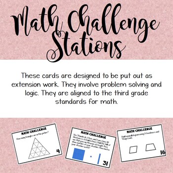 3rd Grade Math Challenges by Corbly Creations | Teachers Pay Teachers