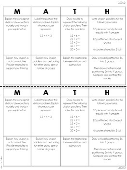3rd Grade Math Choice Boards All Standards by Jennifer Findley