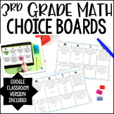 3rd Grade Math Choice Boards | Google Classroom Included f