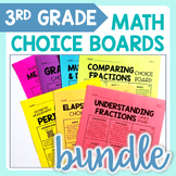 3rd Grade Math Choice Boards Bundle - Editable and Digital