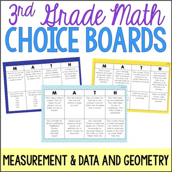 Preview of 3rd Grade Math Choice Boards {Measurement & Geometry} Digital Now Included