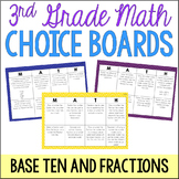 3rd Grade Math Choice Boards {Base Ten & Fractions} with G