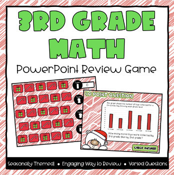 Preview of 3rd Grade Math Christmas Powerpoint Review Game