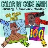 3rd Grade Math Color by Number - January February Holidays