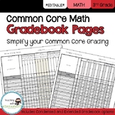 3rd Grade Math Common Core Gradebook Pages **EDITABLE**