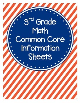 Preview of 3rd Grade Math Common Core Information Sheets