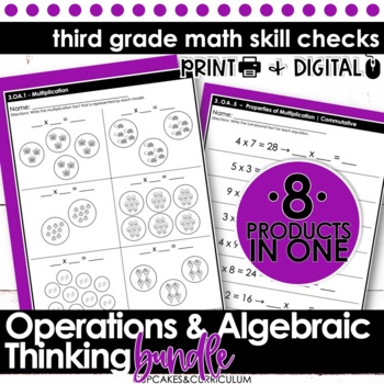 Preview of Third Grade Math | Multiplication, Division, Patterns Bundle