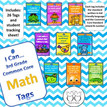 Preview of 3rd Grade Math Common Core Tags