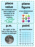 3rd Grade Math Common Core Vocabulary Flash Cards - Terms,