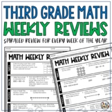 3rd Grade Math Packet Weekly Spiraled Review Worksheets Ho