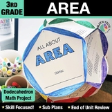 3rd Grade Math Review Craft - Review Measuring Area a Math Dodecahedron Project