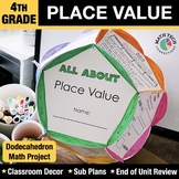 4th Grade Math Craft Place Value Math Review Project, Comp