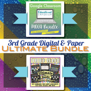 Preview of 3rd Grade Math Curriculum Bundle ⭐ Digital and Printable Bundle for All LMS