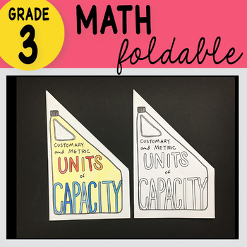 Preview of 3rd Grade Math Customary & Metric Units of Capacity Foldable