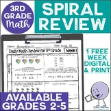 3rd Grade Math Daily Morning Work Spiral Review Print, Goo