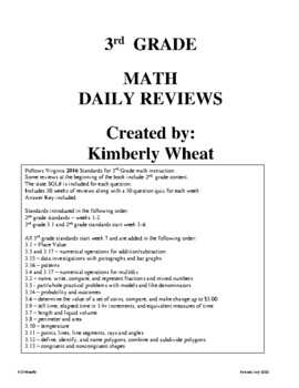 Preview of 3rd Grade Math Daily Review Booklet