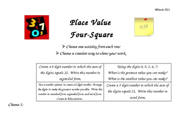 Preview of 3rd Grade Math Differentiated Learning Menus