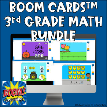 Preview of 3rd Grade Math Digital Bundle | BOOM CARDS