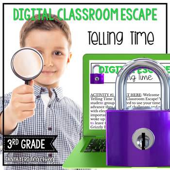 Preview of 3rd Grade Math Digital Escape Room | Time | DISTANCE LEARNING