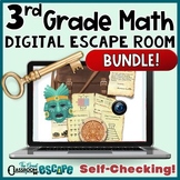 3rd Grade Math Digital Escape Room Bundle Self-Checking Ma