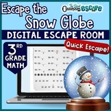 3rd Grade Math Digital Escape Room Winter & Snow Themed