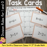 3rd Grade Math Division Rules for 1 and 0 Task Cards