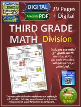 3rd grade math division worksheets print and digital versions tpt