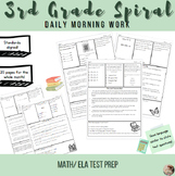 3rd Grade Math/ ELA Daily Spiral- Test Prep