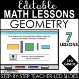 3rd Grade Math Editable PowerPoint Geometry Lessons - Attr