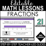 3rd Grade Math Editable PowerPoint Lessons - Fractions