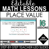 3rd Grade Math Editable PowerPoint Lessons - Place Value & Rounding Numbers