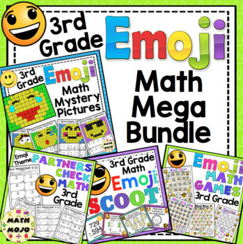 Preview of 3rd Grade Math Emoji Themed Mega Bundle
