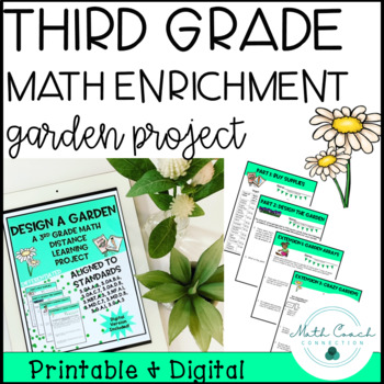 Preview of 3rd Grade Math Enrichment Project | Design A Garden | Multiplication & Area