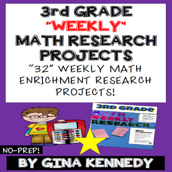 Preview of 3rd Grade Math Projects, Math Enrichment for the Entire Year! PDF or Digital!