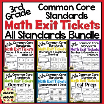 Preview of 3rd Grade Math Exit Slips: Exit Ticket All Standards Bundle