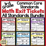 3rd Grade Math Exit Slips: Exit Ticket All Standards Bundle