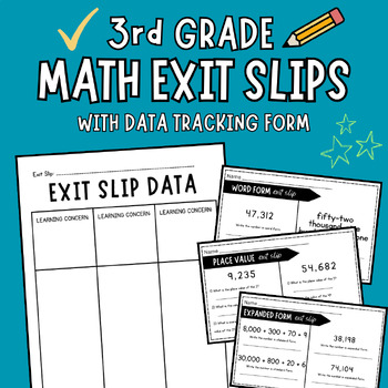 Preview of 3rd Grade Math Exit Slips - Quick Check for Understanding - Printable!