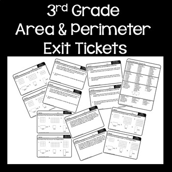 Preview of 3rd Grade Math Exit Tickets: Area and Perimeter